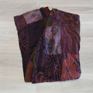 Bohemian Patchwork Wide Leg Pants